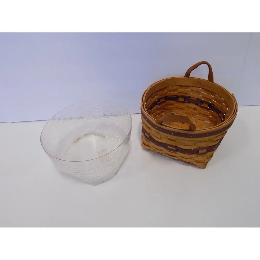 May Series Petunia Basket w/ Plastic Protector 1997 Longaberger - Purple Slats